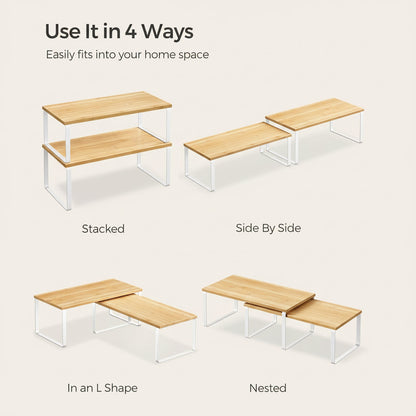 Shelf Organizer Stackable Metal Kitchen