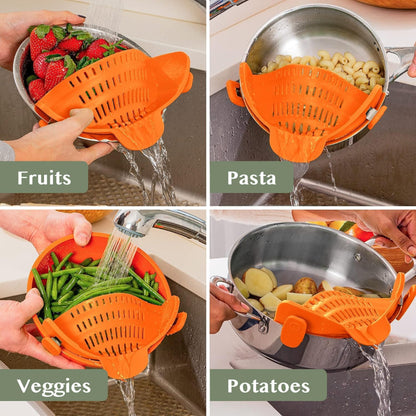Kitchen Strainer Clip Style Pot Pasta
