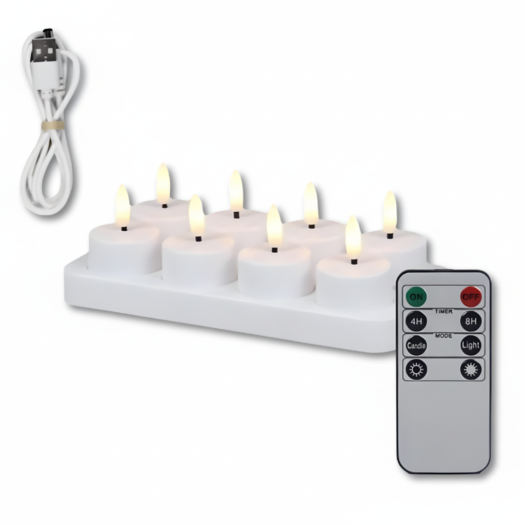 LED Candles Flameless Set Remote Timer USB