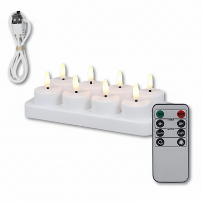 LED Candles Flameless Set Remote Timer USB