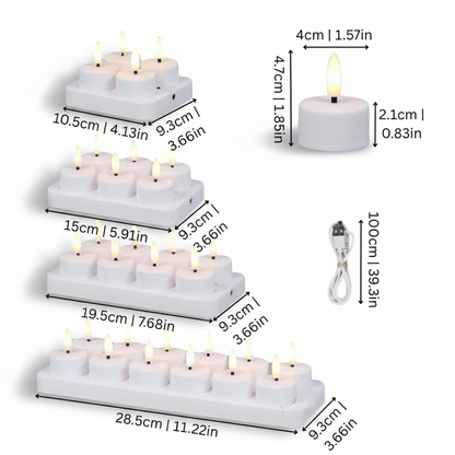 LED Candles Flameless Set Remote Timer USB