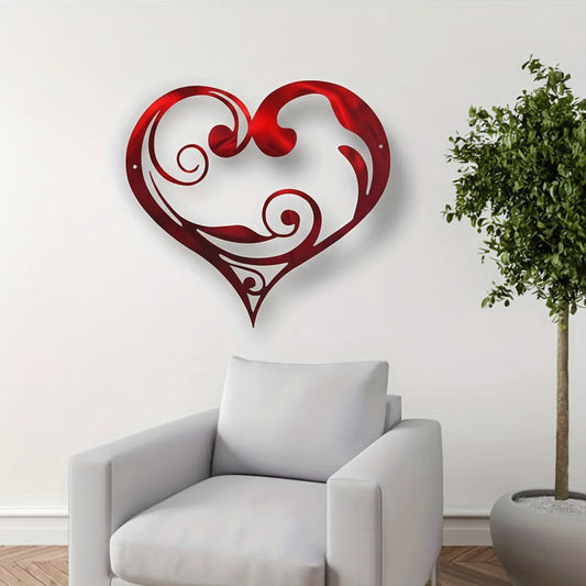 Wall Art Metal Heart Floral Design Vintage