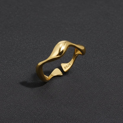 Ring Minimalist Gold Adjustable Ocean
