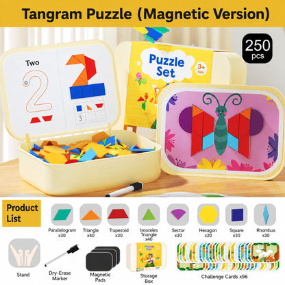 Magnetic Puzzle Wooden Pattern Blocks