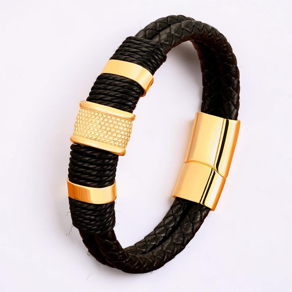 Men's Bracelet Braided Wristband Magnetic