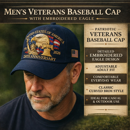Men’s Baseball Cap Patriotic Eagle 250TH