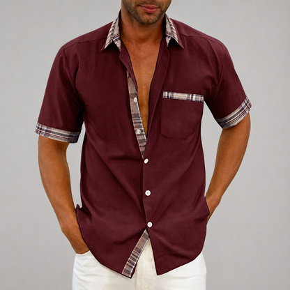 Men's Button Up Casual Summer Shirt Short