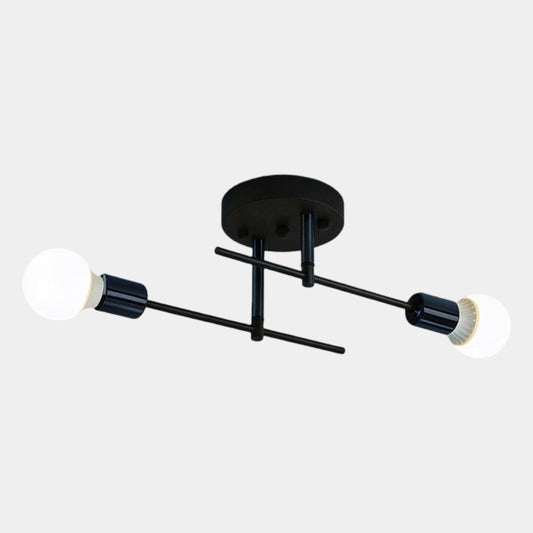 Modern 2 Light Ceiling Lamp Black &