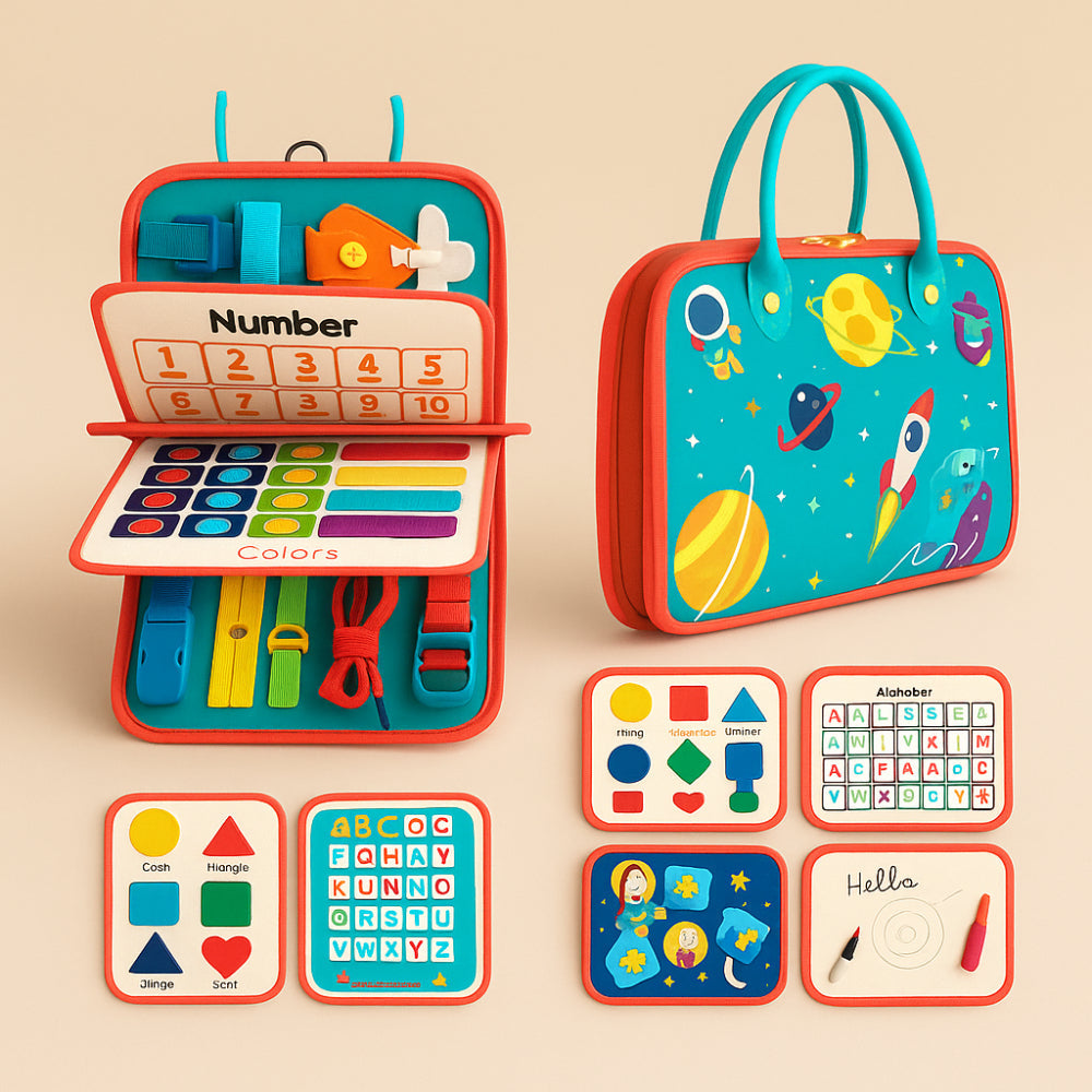 Toy Sensory Montessori Activity Board Travel