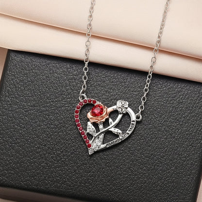 Necklace Heart Pendant Silver Rose Gift