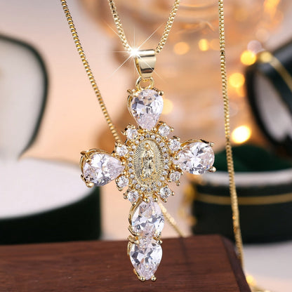 Necklace Cross Pendant Mothers Day Gold
