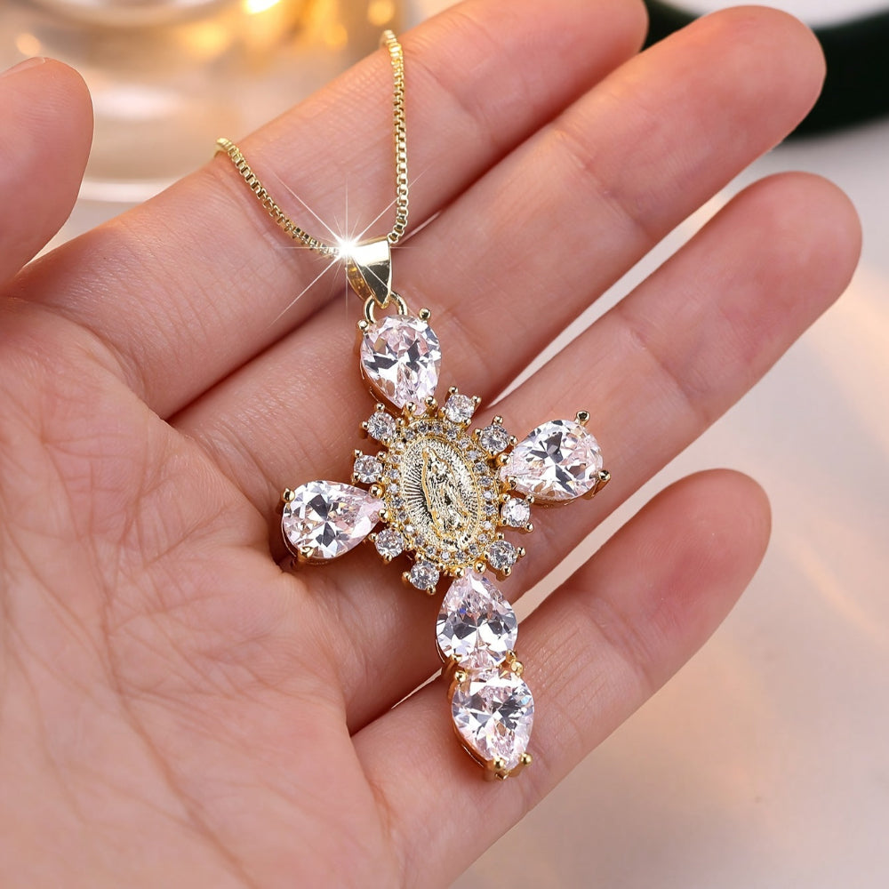 Necklace Cross Pendant Mothers Day Gold