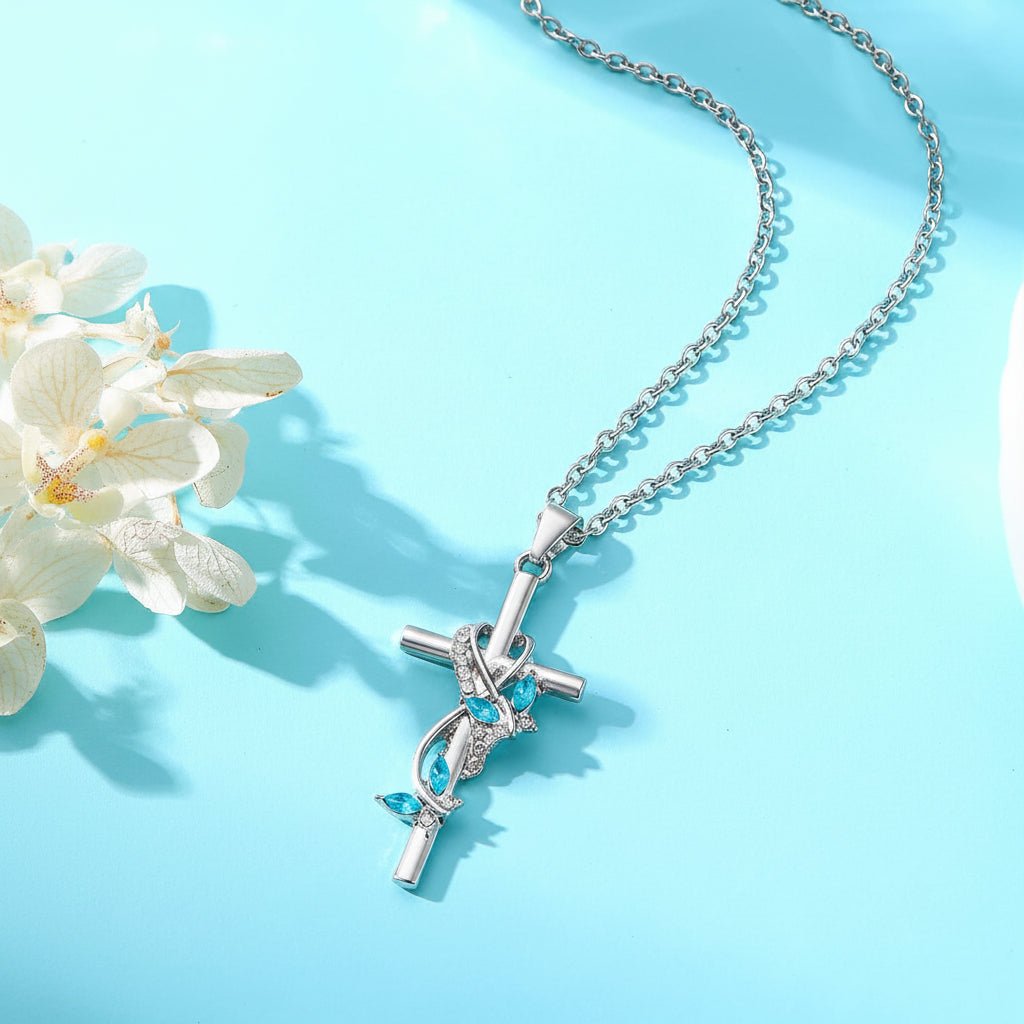 Necklace Cross Pendant Mothers Day Silver