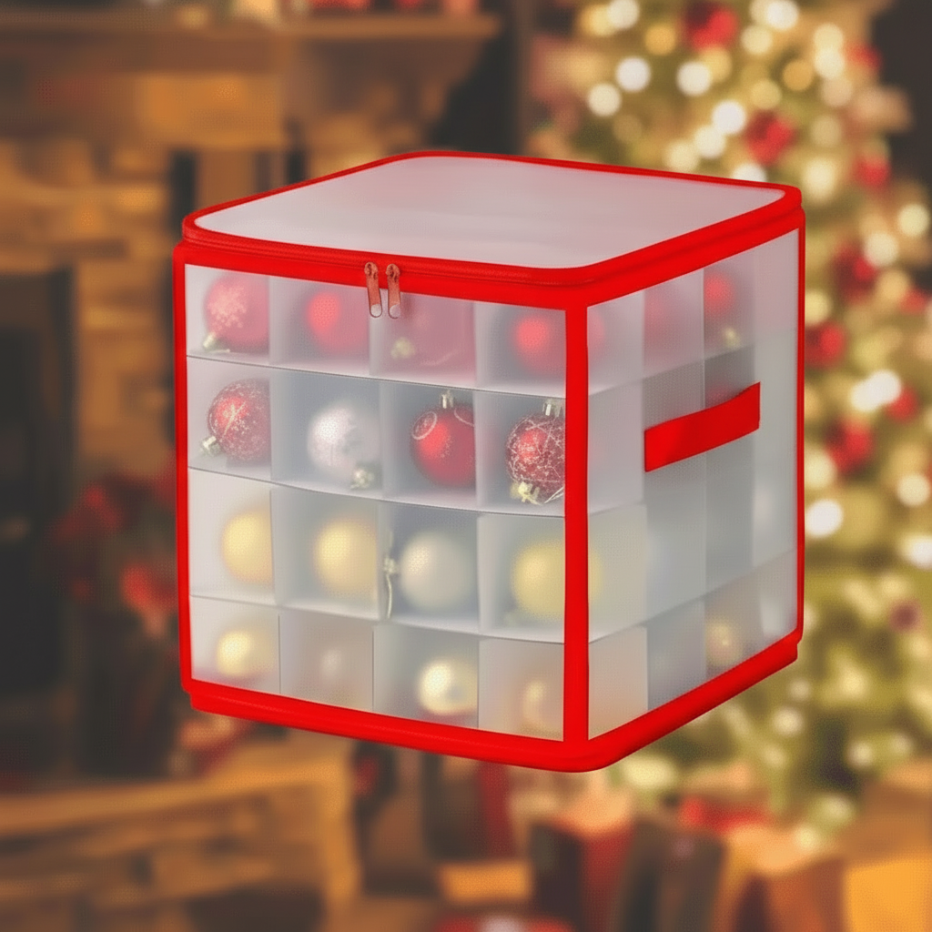 Ornament Storage Box Clear Plastic Christmas
