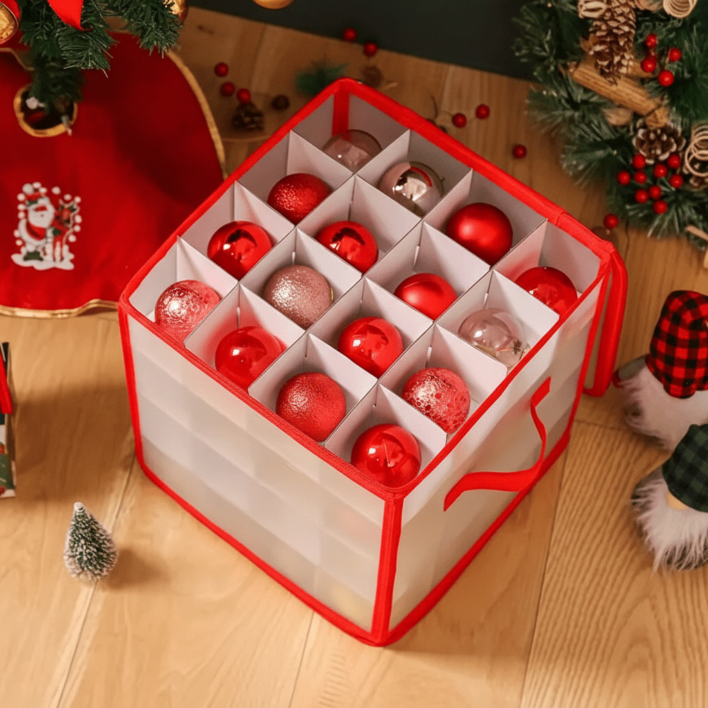 Ornament Storage Box Clear Plastic Christmas