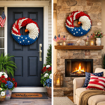 Wall Art Veterans Eagle Wreath Boxwood