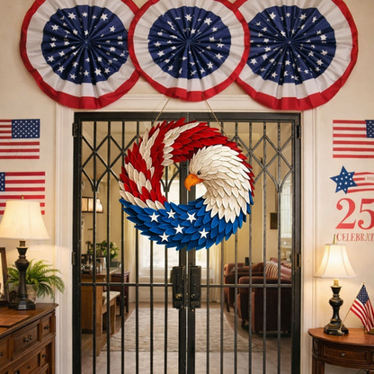 Wall Art Veterans Eagle Wreath Boxwood