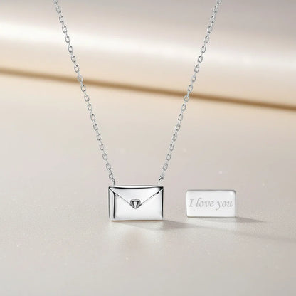 Necklace Pendant Envelope Love Letter Copper