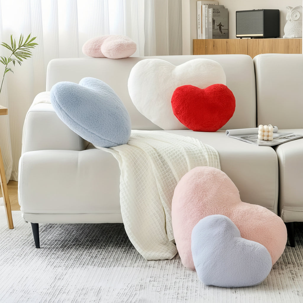 Throw Pillow Heart Shaped Plush Decorative