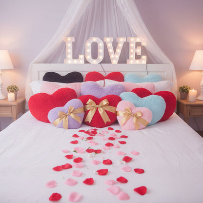 Throw Pillow Heart Shaped Plush Decorative