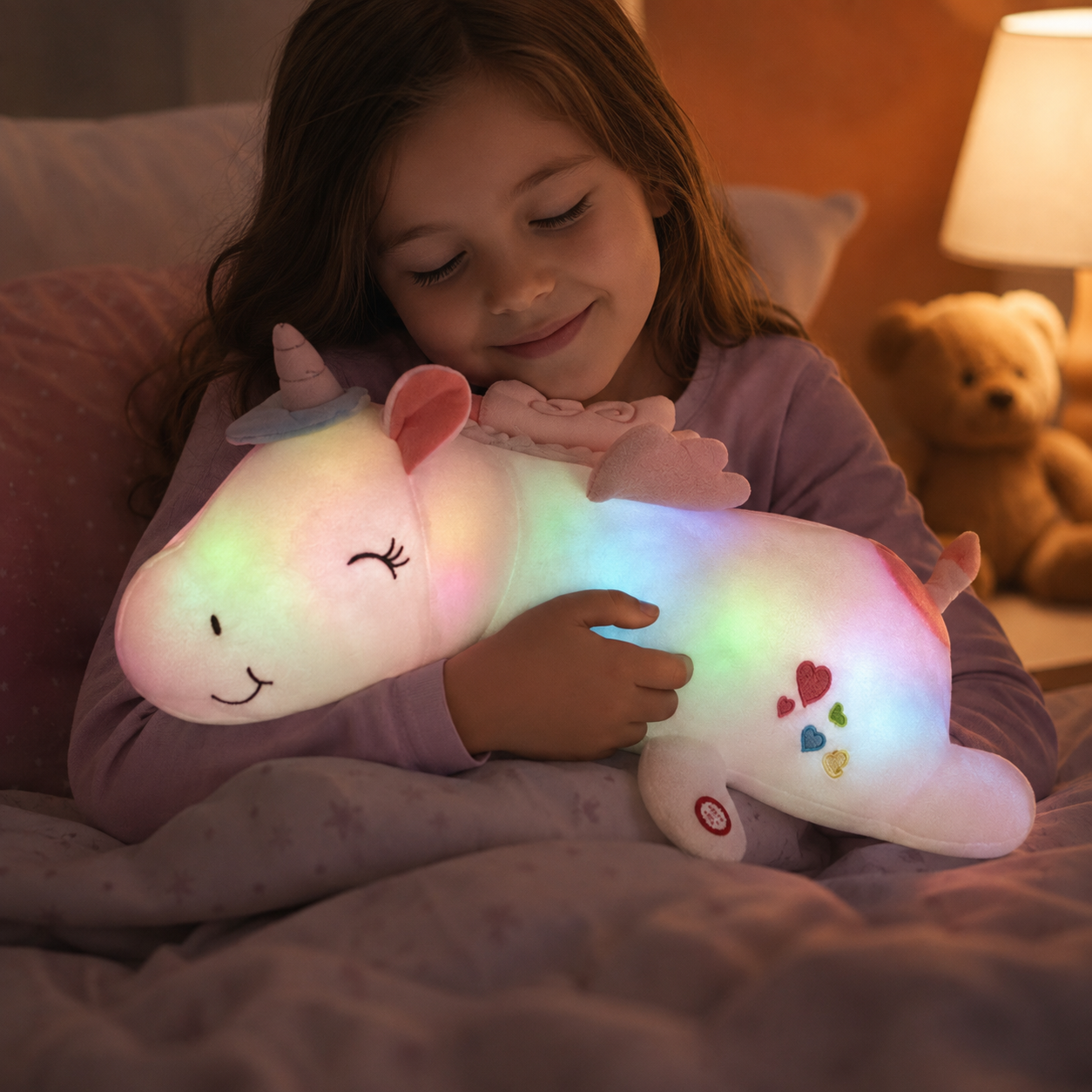 Plush Night Light Rainbow LED Cozy Sleep