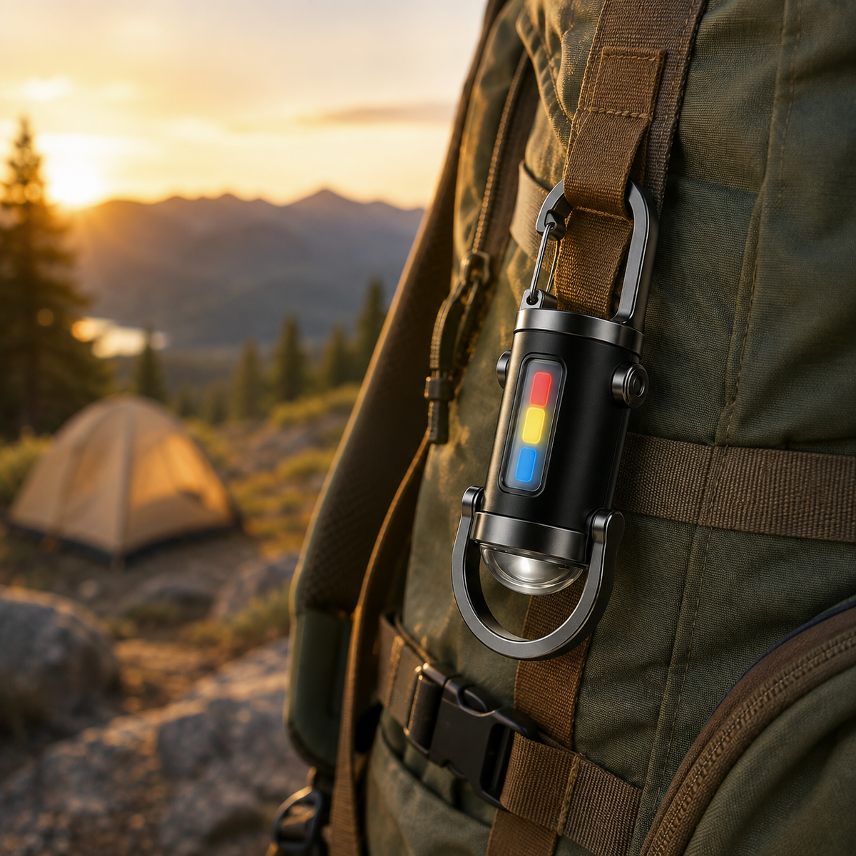 Portable Flashlight Carabiner LED Compact Design