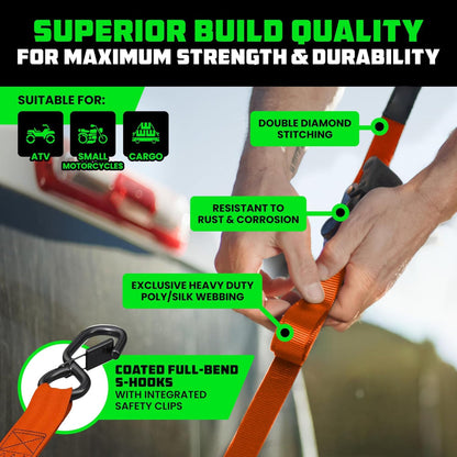 Ratchet Straps Cargo Retractable Tie Down