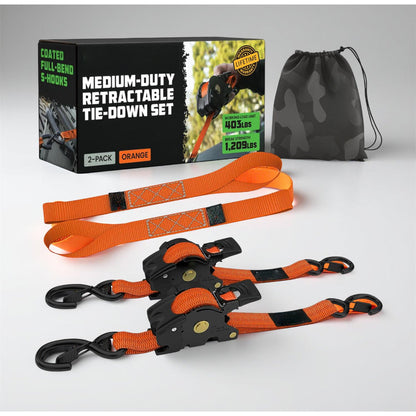 Ratchet Straps Cargo Retractable Tie Down