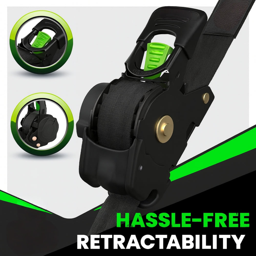 Ratchet Straps Cargo Retractable Tie Down