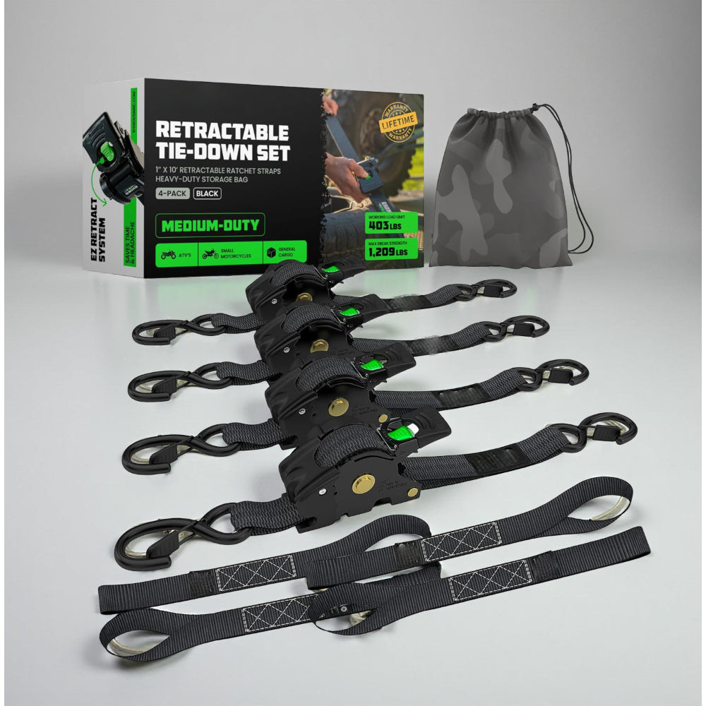 Ratchet Straps Cargo Retractable Tie Down