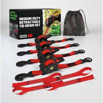 Ratchet Straps Cargo Retractable Tie Down