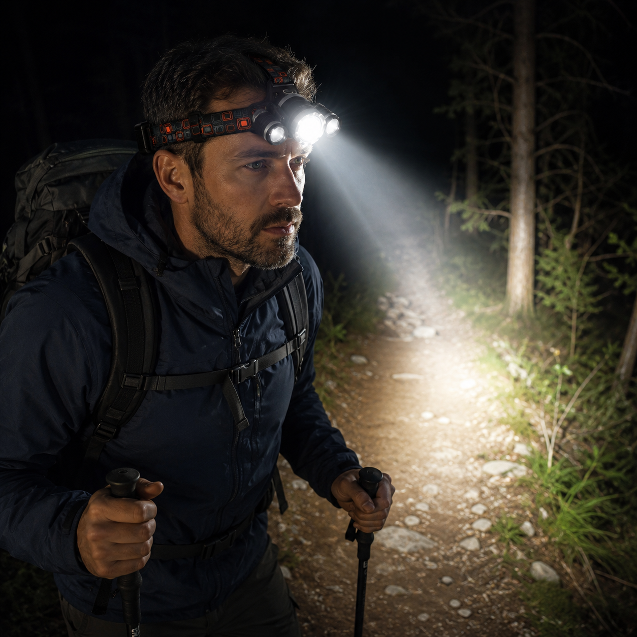 Rechargeable Headlamp LED Outdoor Adjustable Strap