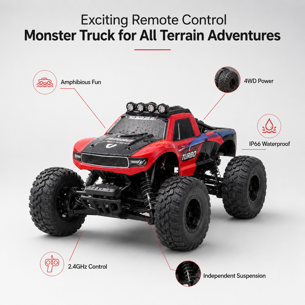 Remote Control Monster Truck Amphibious All