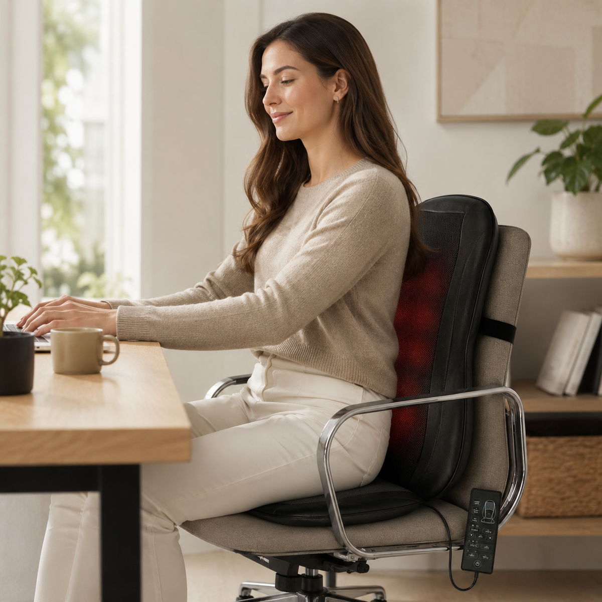 Rolling Massage Seat Cushion Vibrating Ergonomic Design