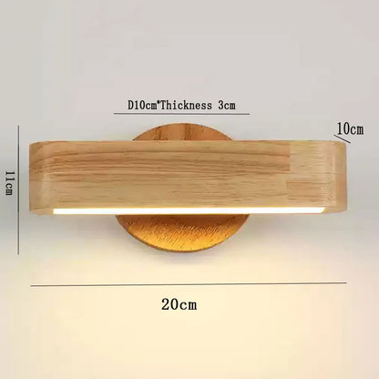 Rotating Wall Lamp Japanese Solid Wood &