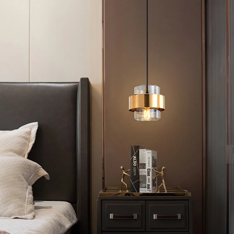 Nordic Glass Pendant Light Modern Brass