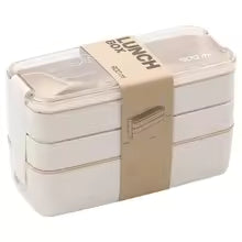 Ecostack 3 Tier Bento Lunch Box Wheat