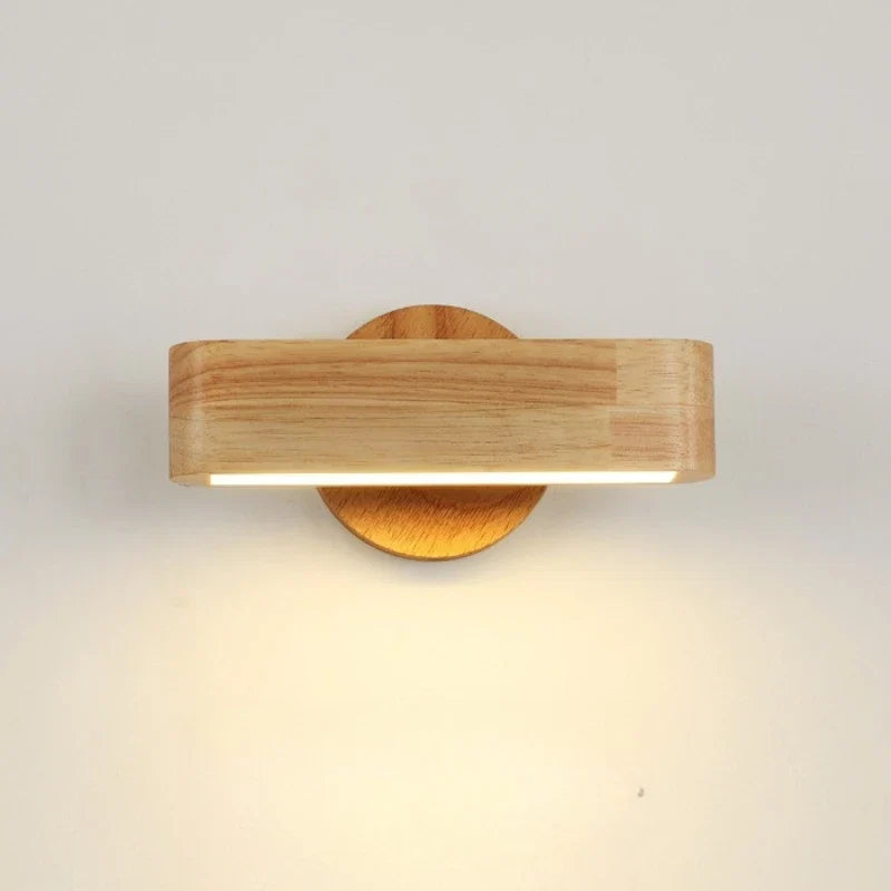 Rotating Wall Lamp Japanese Solid Wood &