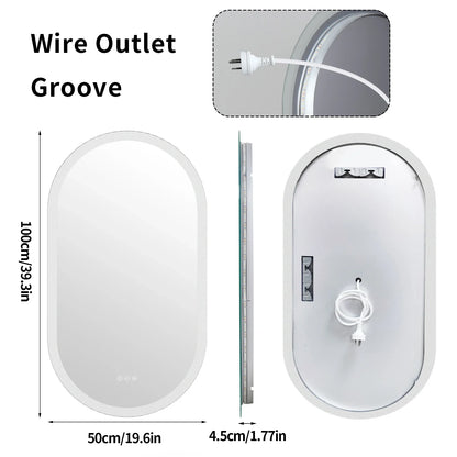 Lumooval Oval LED Bathroom Mirror Anti Fog