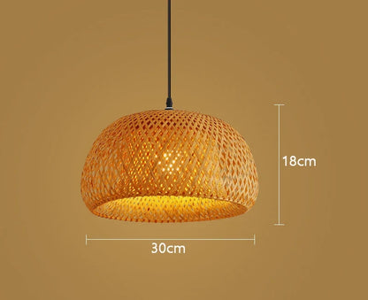 Natural Bamboo Pendant Lamp Handwoven Rattan