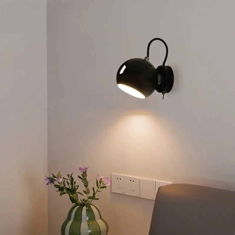Nordic Cream Wall Lamp Adjustable Dome Light