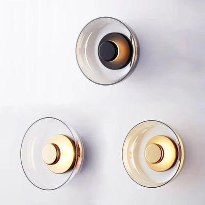 Nordic Glass LED Wall Sconce Modern Round