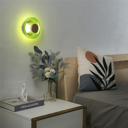 Modern Coloured Glass Wall Lamp Textured LED