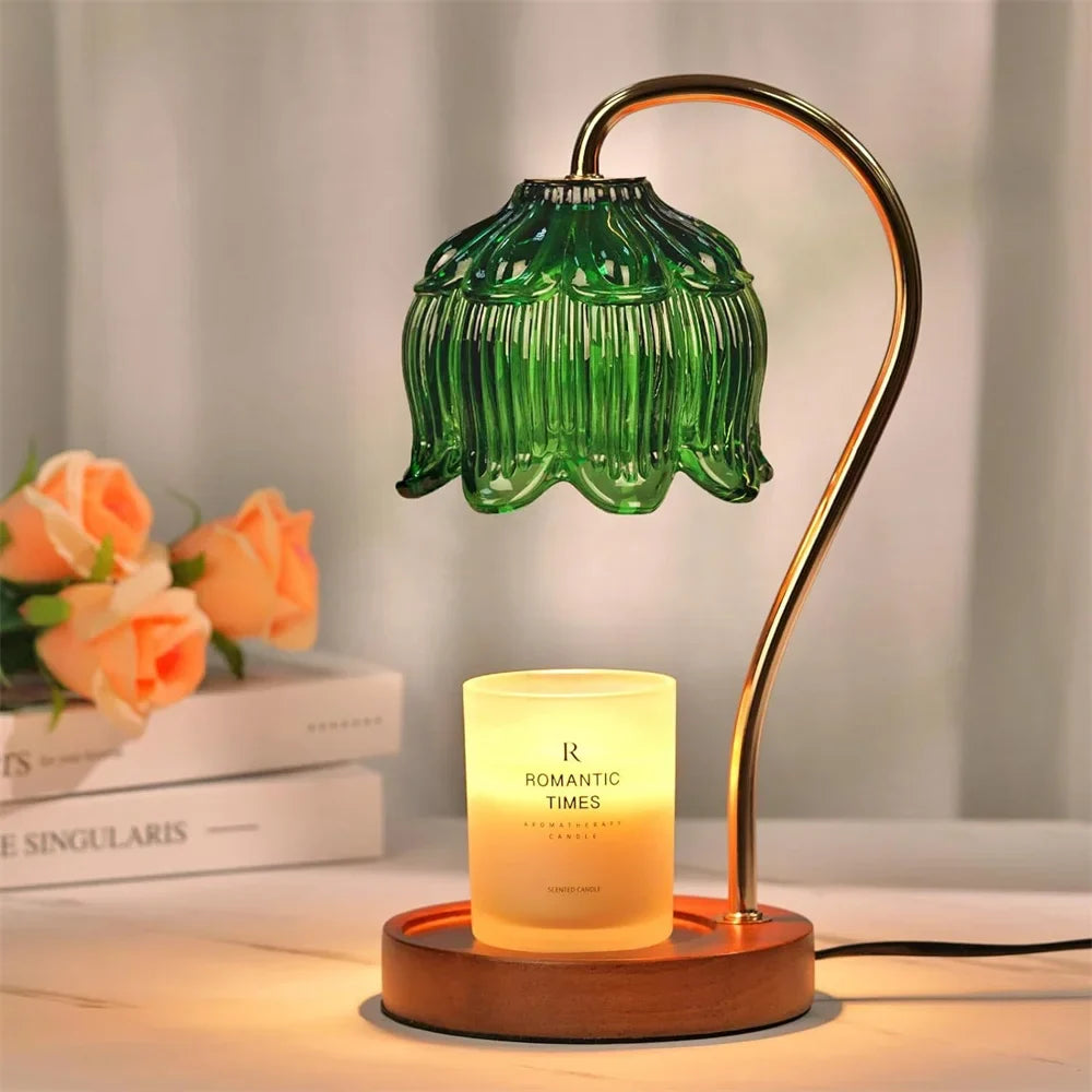 Candle Warmer Lamp Retro Glass Shade &