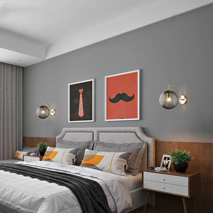 Modern Glass Ball Wall Lamp Brass &