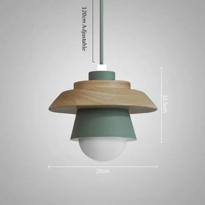 Nordic Wood Pendant Light Colourful Macaron