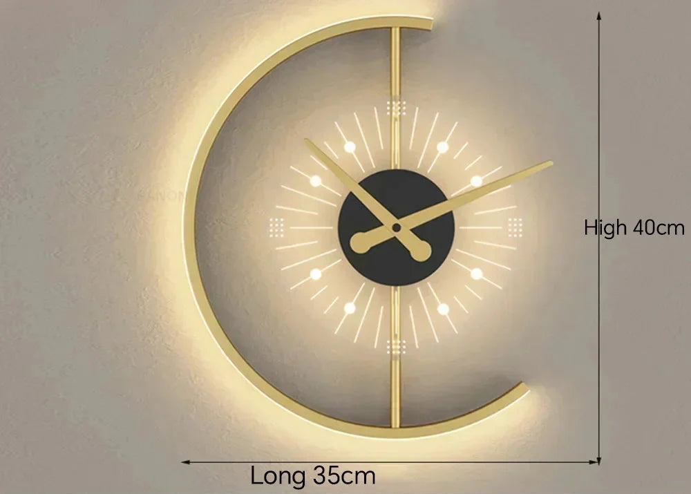 Lunaris Wall Lamp Clock Post Modern LED
