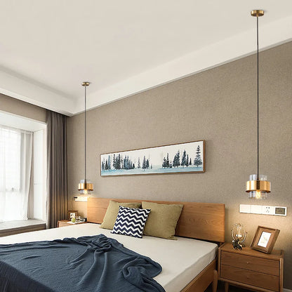 Nordic Glass Pendant Light Modern Brass