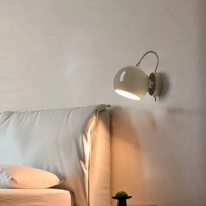 Nordic Cream Wall Lamp Adjustable Dome Light