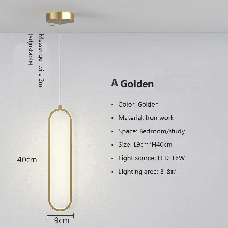 Modern Minimalist LED Pendant Light Gold &